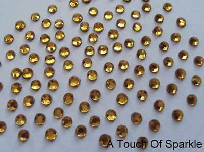 1440 ss10 (3mm) TOPAZ / GOLD Rhinestones