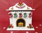 Freestanding Personalised Wooden Christmas Stocking Fireplace