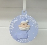 Baby Boy's Blue First Christmas Stocking Personalised Bauble