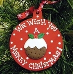Christmas Pudding Wooden Bauble 
