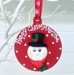 Snowman Face Personalised Wooden Bauble 