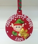 Santa's Helper Personalised Elf Bauble 