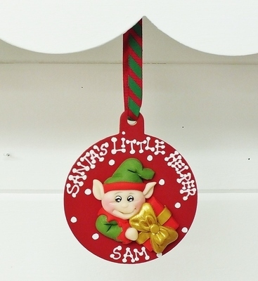 Santa's Helper Personalised Elf Bauble 