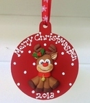 Rudolph Christmas Personalised Wooden Bauble 