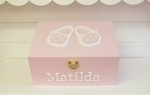 Baby Pink Shoes Personalised 3D Keepsake Box