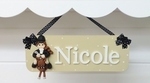 Girls Horse Rider Wooden Name Plaque