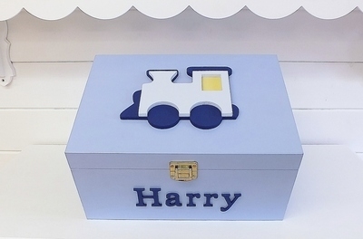 Boys Personalised 3D Train Wooden Keepsake Box