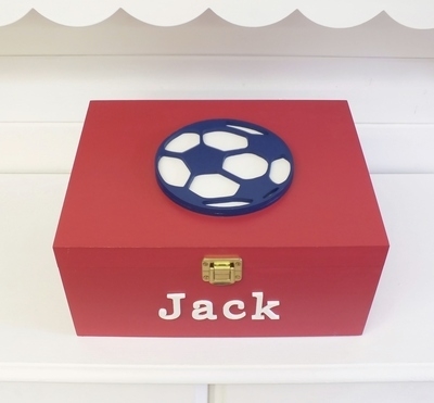 Boys Personalised 3D Football Wooden Keepsake Box