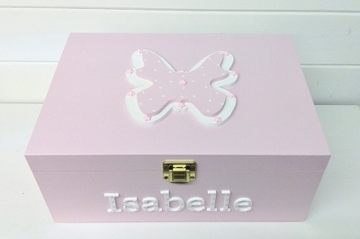 Girls Personalised 3D Butterfly Wooden Keepsake Box