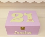 Girls 3D Personalised 21st Keepsake Box