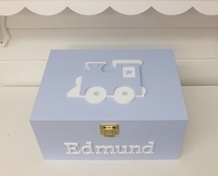 Baby Boy Train Personalised 3D Keepsake Box