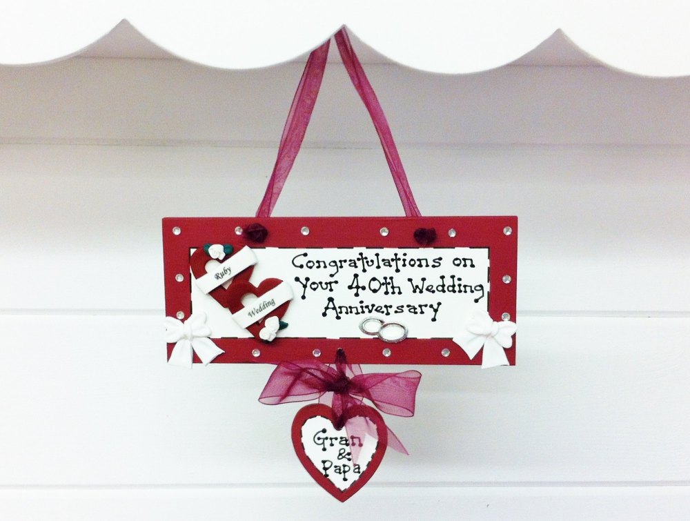 Personalised Ruby Wedding Plaque