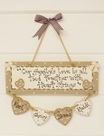 Family Heart Strings Wooden Plaque