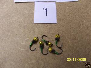 1 pk of 10 nymph flies.gold head/nymph/weighted.w9