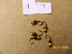 1 pk of 10 nymph flies.gold head/weighted/nymph.w17