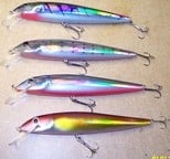 Set of 4 large pike lures.