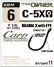 OWNER  C-5X Iseama carp extra eyed hooks size 12.