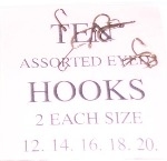 10 pkts of assorted eyed hooks