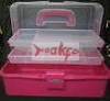 Pink fishing tackle box. Makeup box.