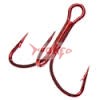10 Mustad blood red treble hooks size 8.