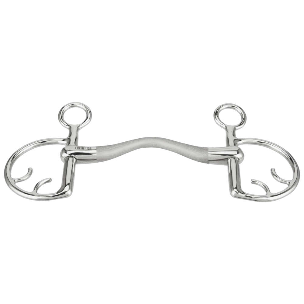 40820 Nathe loose ring snaffle bit, flexible mouthpiece. 55mm ring size  20mm mouthpiece thickness
