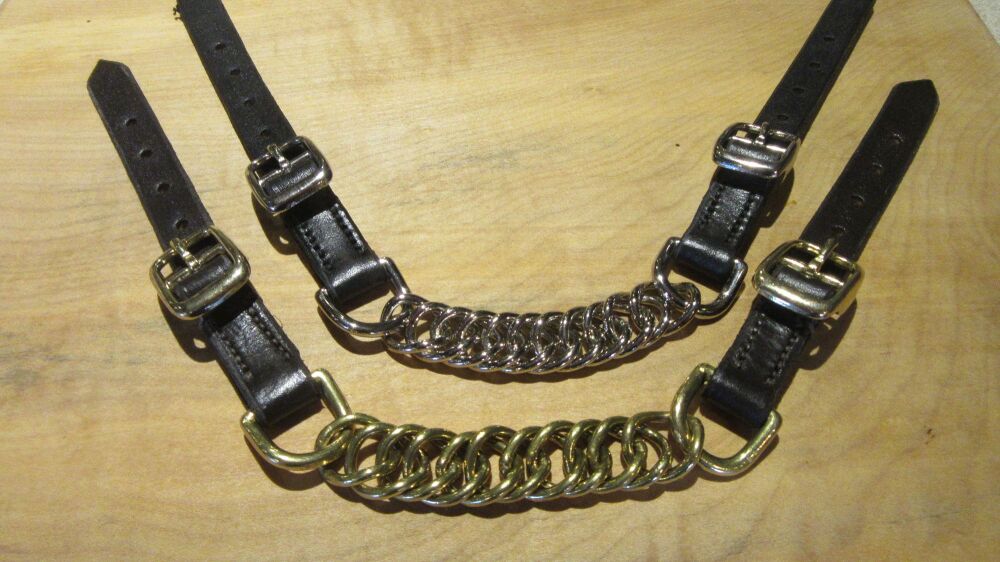 Leather and Brass Chain Back Strap