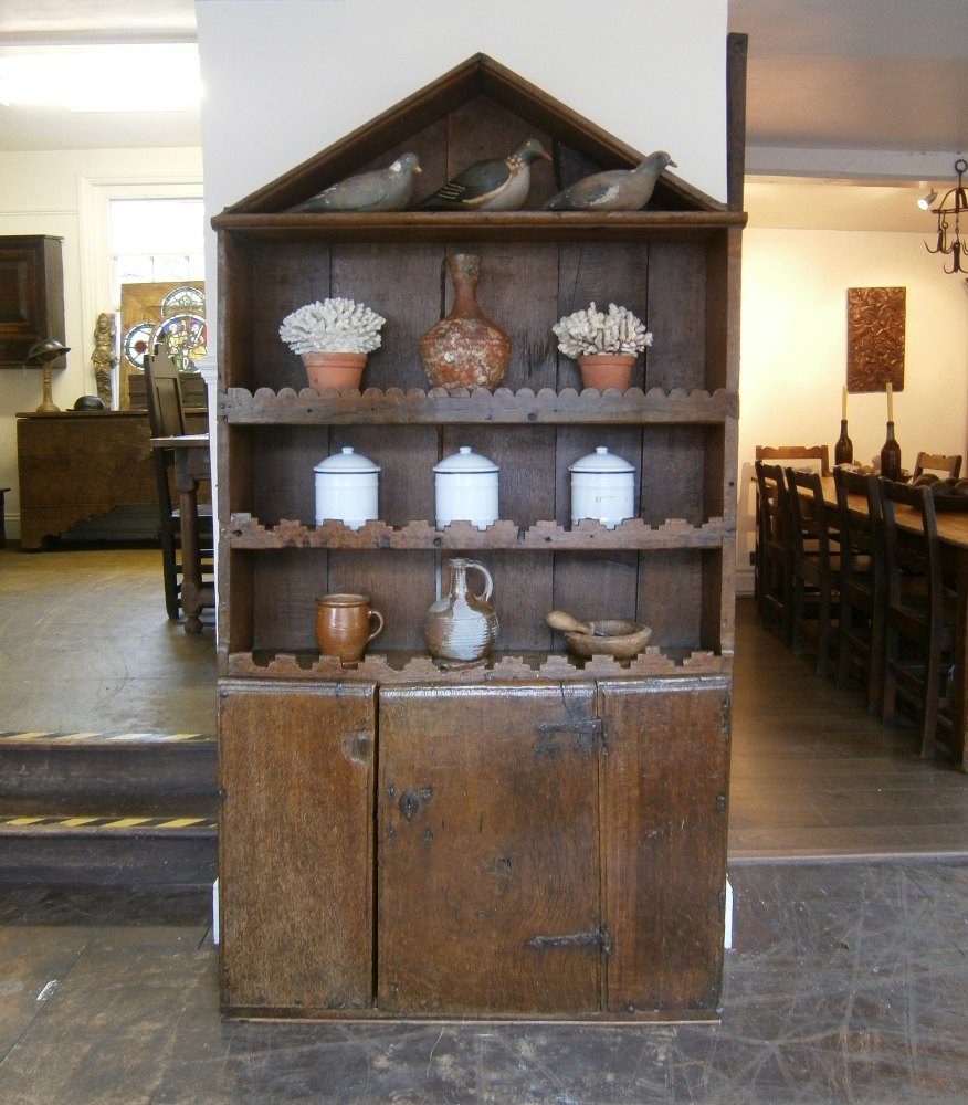 A 17th Century Folky Oak Dresser Of Primitive Construction