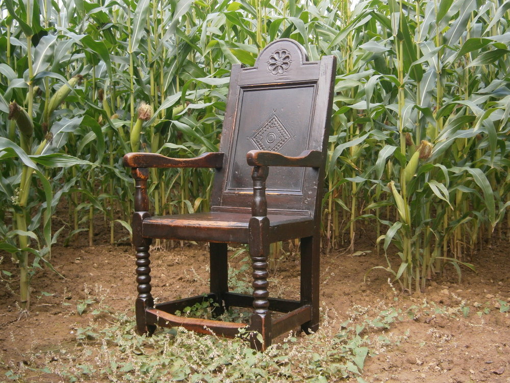 A 17th Century Ash and Pine Country Wainscot Chair With Good Provenance. SORRY SOLD