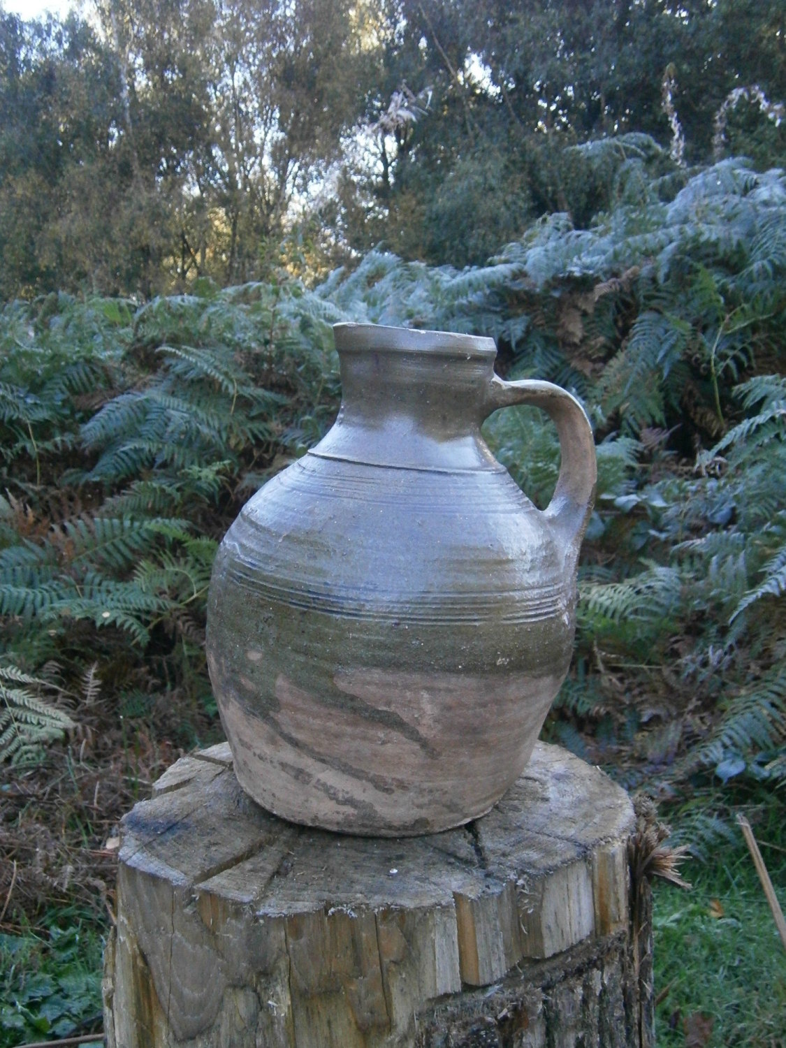 a 15th century english medieval nottingham ware pottery jug