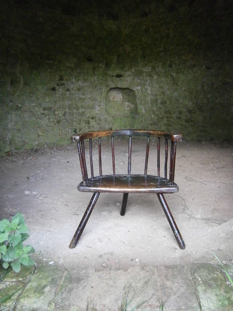 18th century Welsh Stick Chair With Heavy Traces Of Original Paint