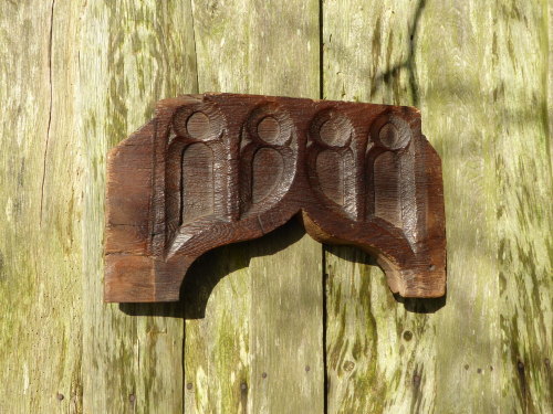 A 15th Century English Gothic Carved Oak Tracery Window Head