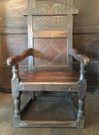 17th Century Welsh Carved Oak Wainscot Chair 