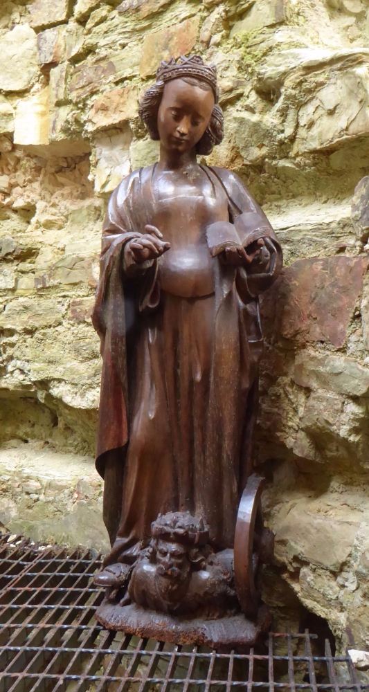 A Rare And Important 15th Century Carved Oak Figure Of St.Catherine With Impeccable Provenance