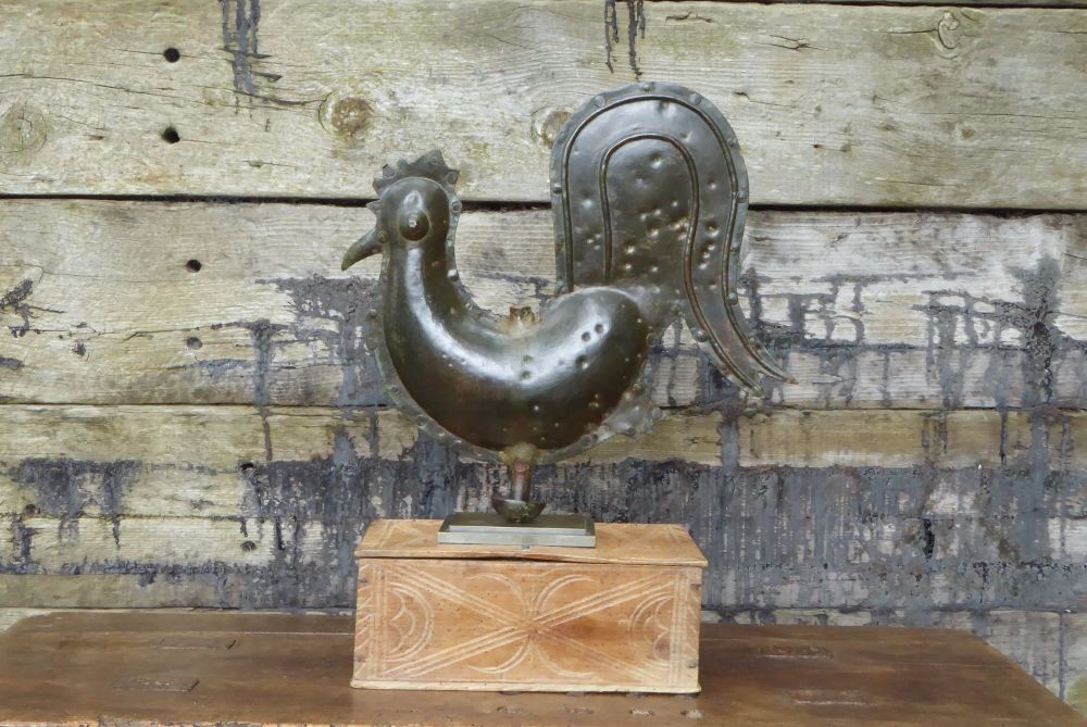 18th Century Copper Cockerel Weather Vane Very Folky SOLD