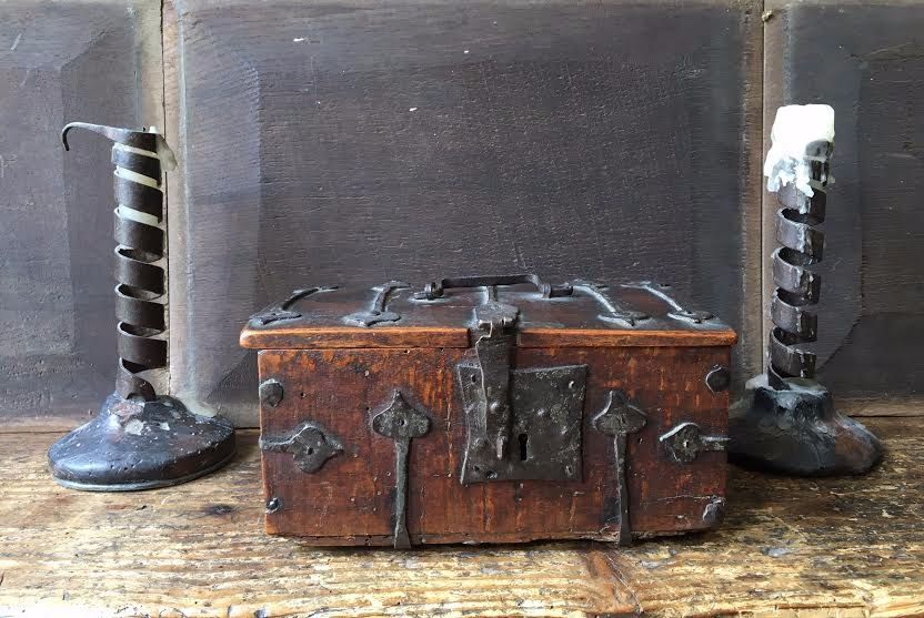 A Rare 15th Century Field Maple Iron Bound Casket / Minnekastchen SOLD