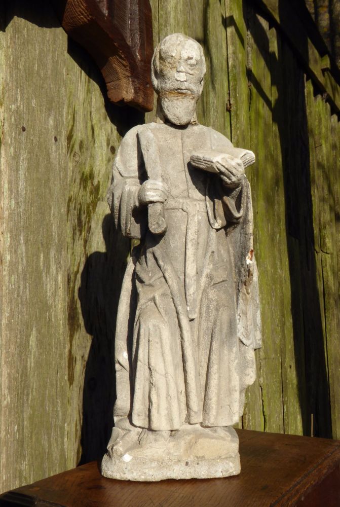 16th Century Carved Stone Figure Of St.Paul.