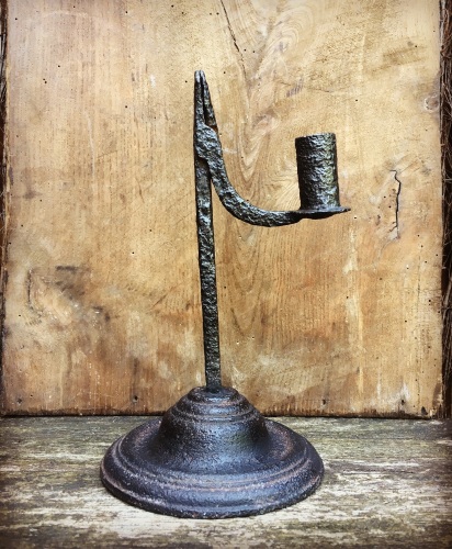 A late 18th Century Iron Rushlight Holder