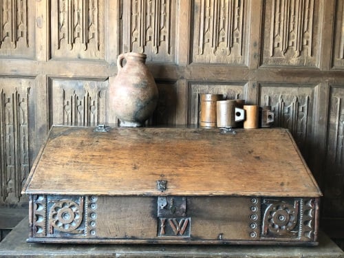 The Largest 17th Century Welsh Oak Desk Box Ever With Initials I W