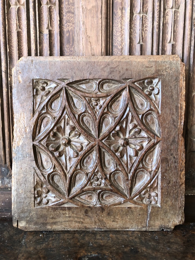 A 16th Century English Gothic Oak Tracery Panel.SOLD