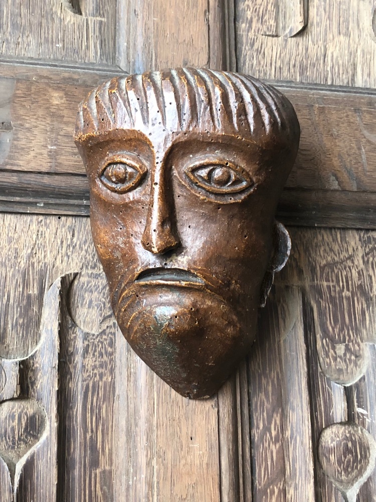 A Rare Carved Norman Head Of Christ.SOLD