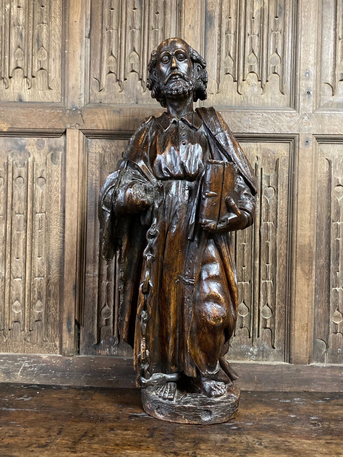 16th century carved figure of St Leonard Of Noblac