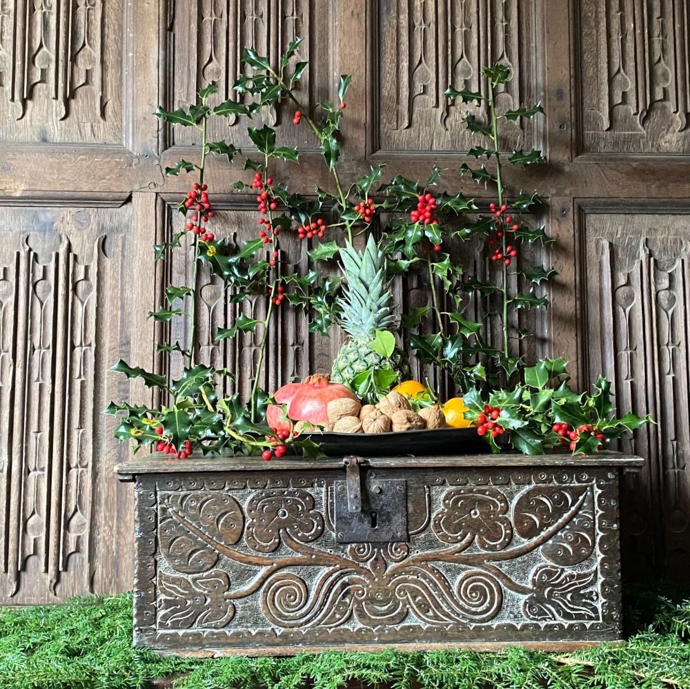 A lovely 17th Century Devonshire Carved Oak Bible Box  initialled A.C. SOLD