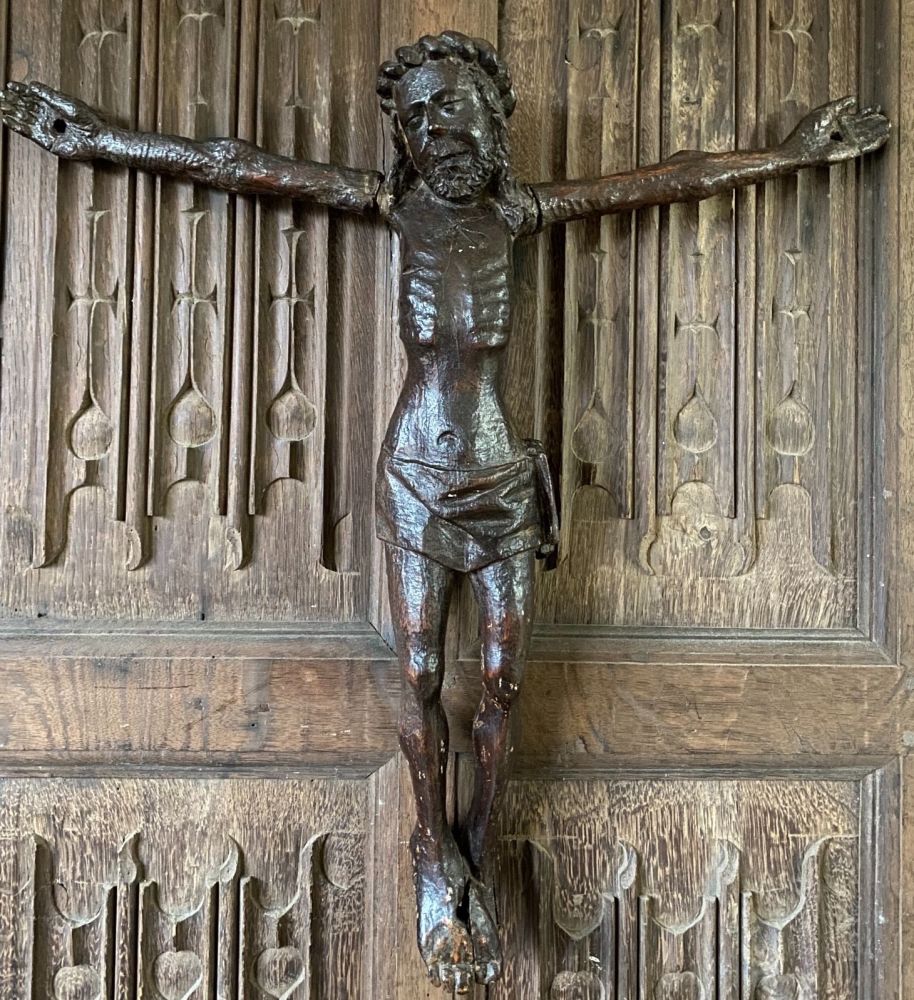 A Late 15th Century Carved Oak Corpus Christi SOLD