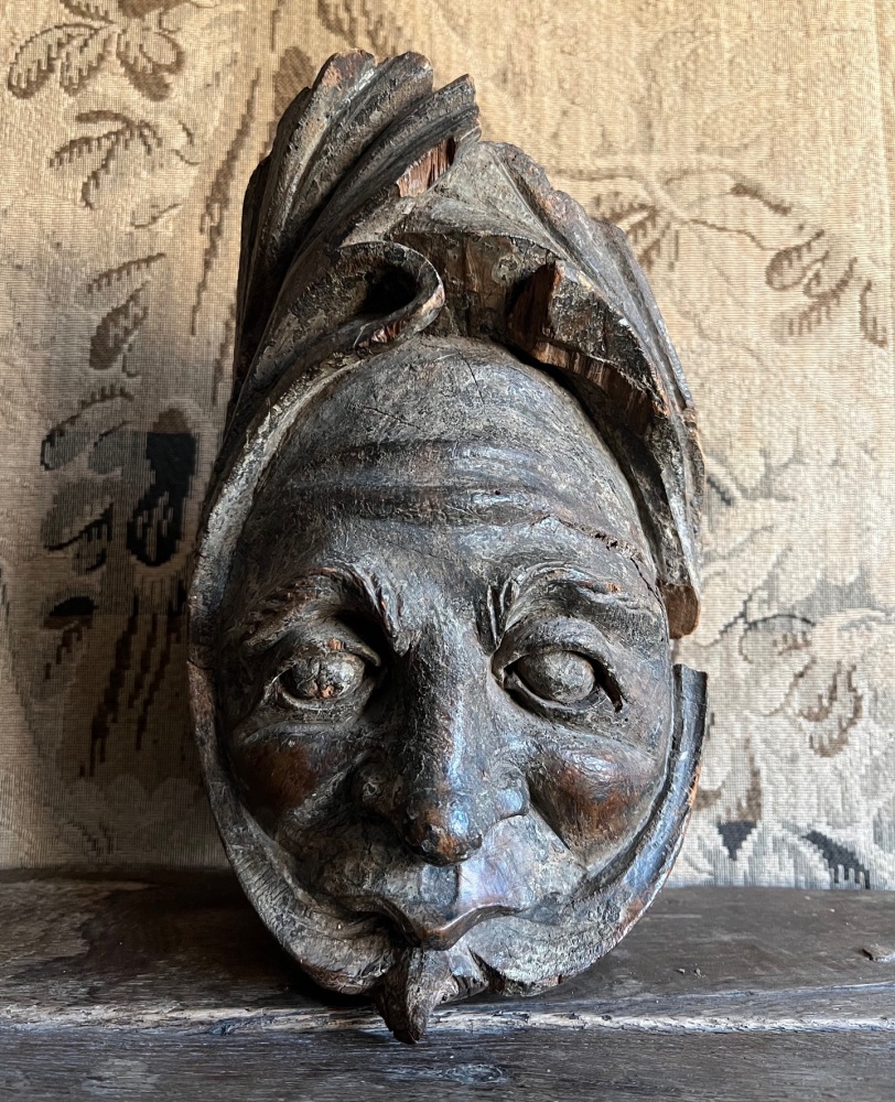 A Fine 15th Century Carved Corbel Depicting The Greenman SOLD