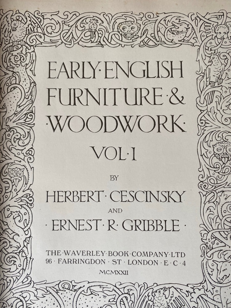 Early English Furniture & Woodwork 1922 edition Two Volumes In One  Signed By Victor Chinnery SOLD