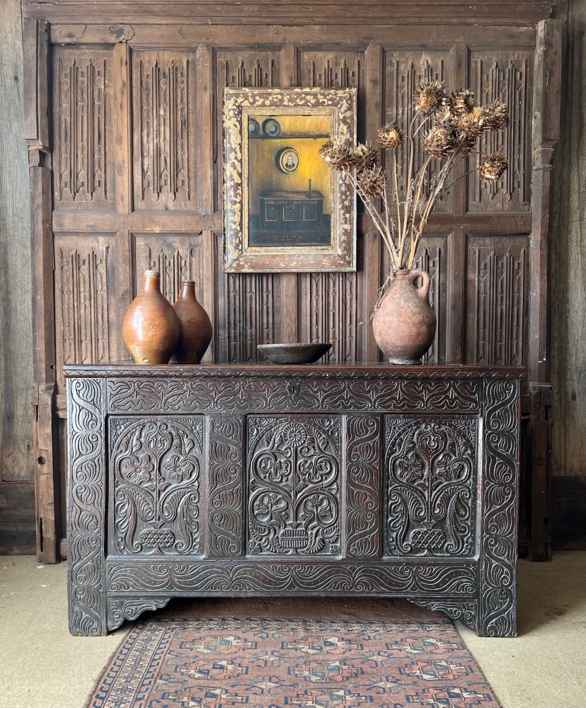 A 17th Century Joined Oak Chest From The Workshop Of Thomas Dennis East Devon SOLDðŸ”´