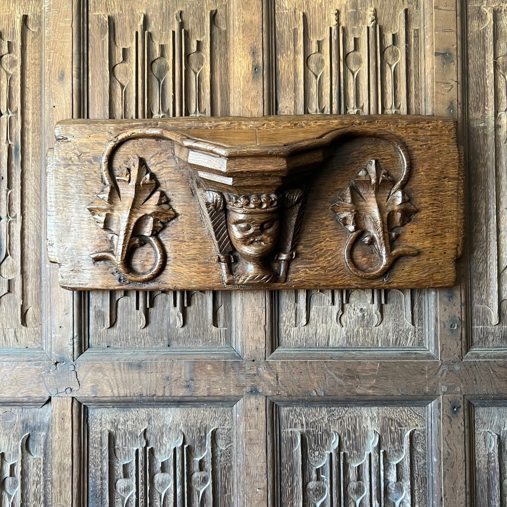An Extremely Rare English 15th Century Oak Misericord Depicting Edward Of Westminster ,Prince Of Wales. SOLD