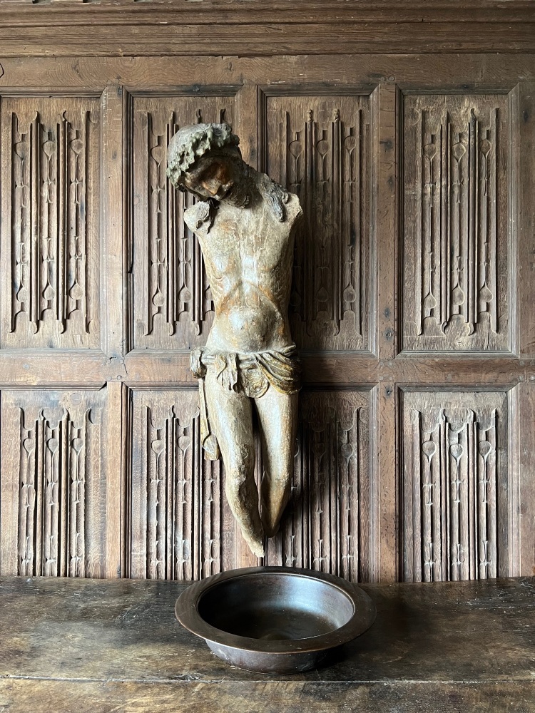 A 16th Century Carved Wood Corpus Christi