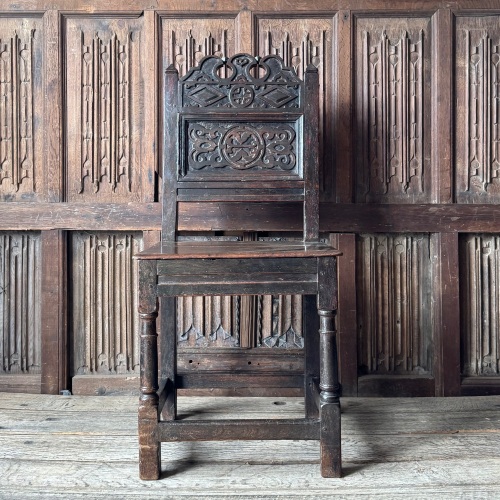 A Documented 17th Century Lancashire Backstool Illustrated in Chinnery.