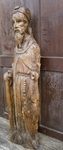 14th century carved walnut figure of St.Anthony the Abbot with a hermit staff